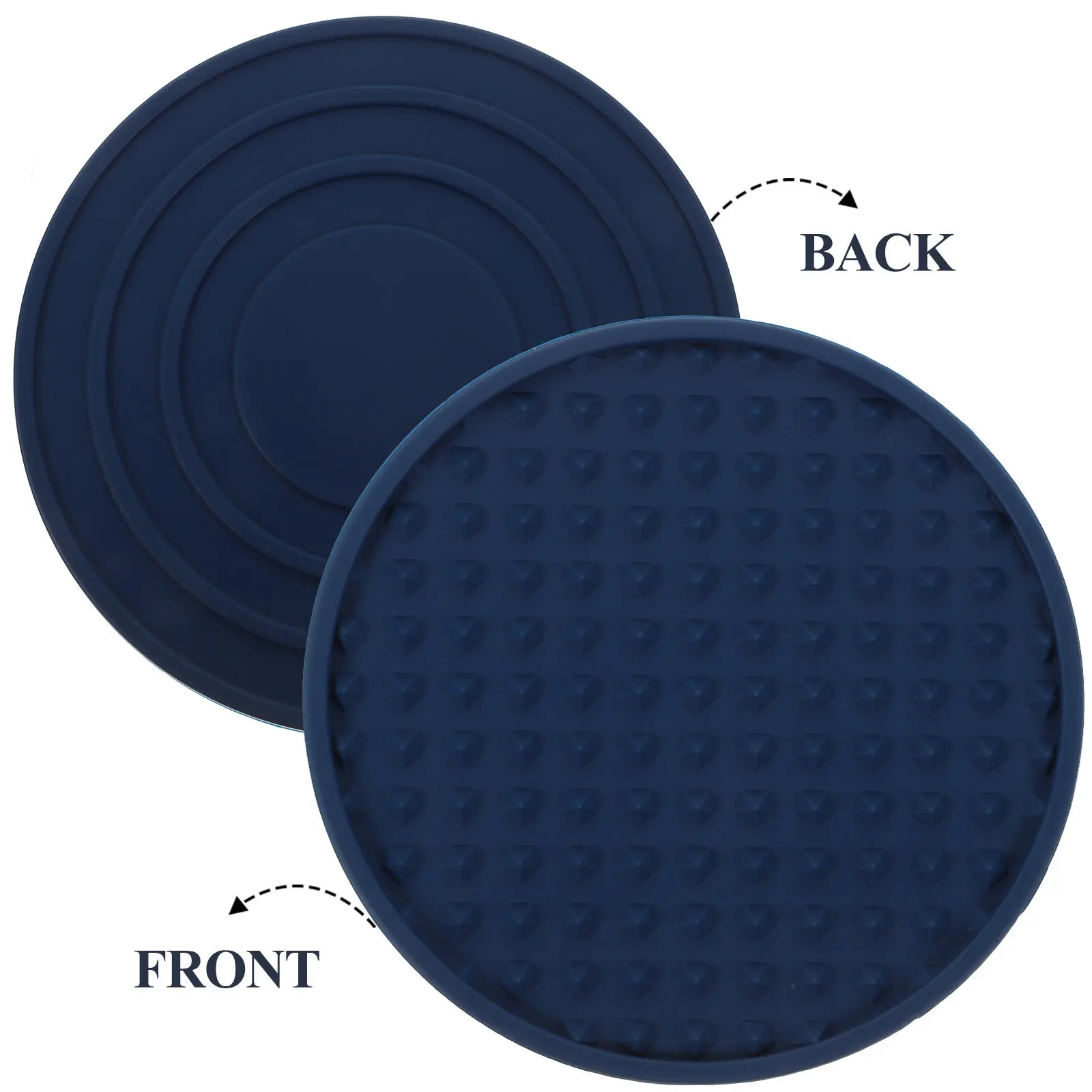1Set Silicone Cup Mats Thickened Round Non Slip Heat Resistant Protective Pads for Coffee Cups Tumblers with Convenient Storage