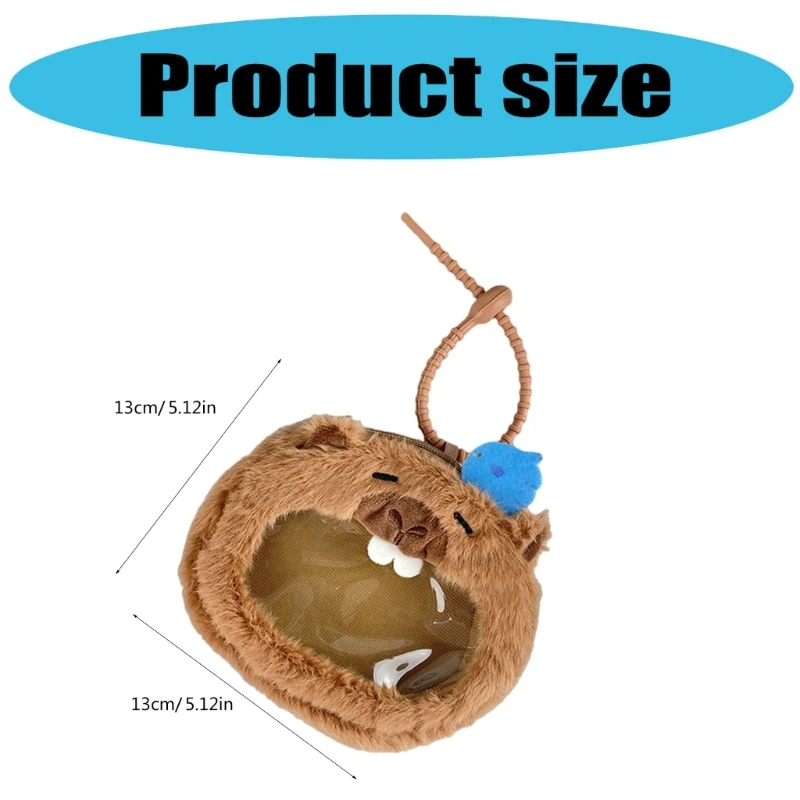 整理カードのためのクリエイティブプラッシュアニマルコインホルダーコンパクトサイズマネーバッグ