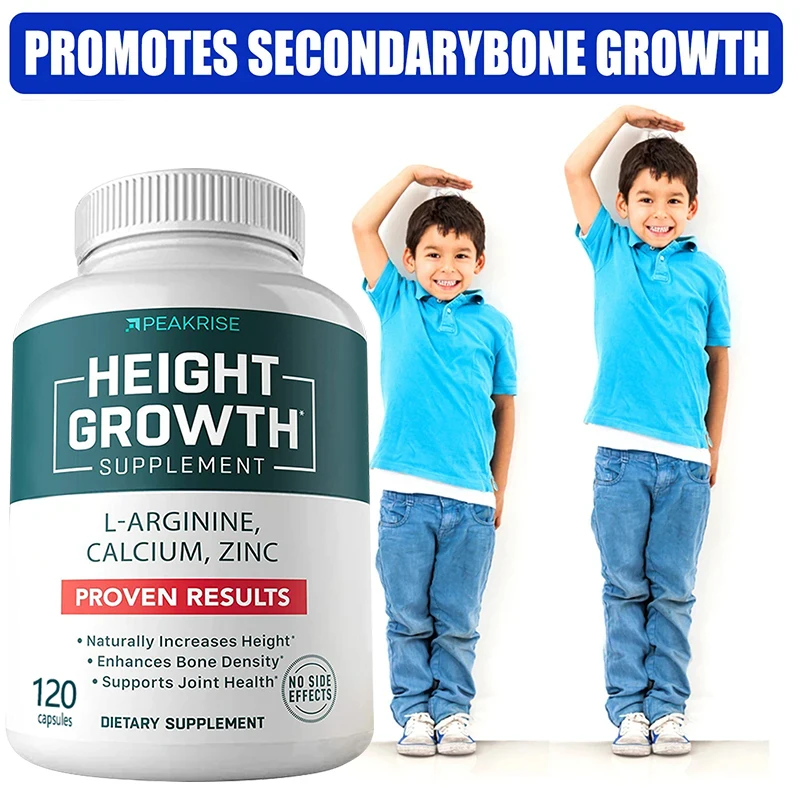 Natural Height Growth Maximizer for Kids, Teens and Adults Zinc and Calcium Increase Peak Height Supplement Bone Strength