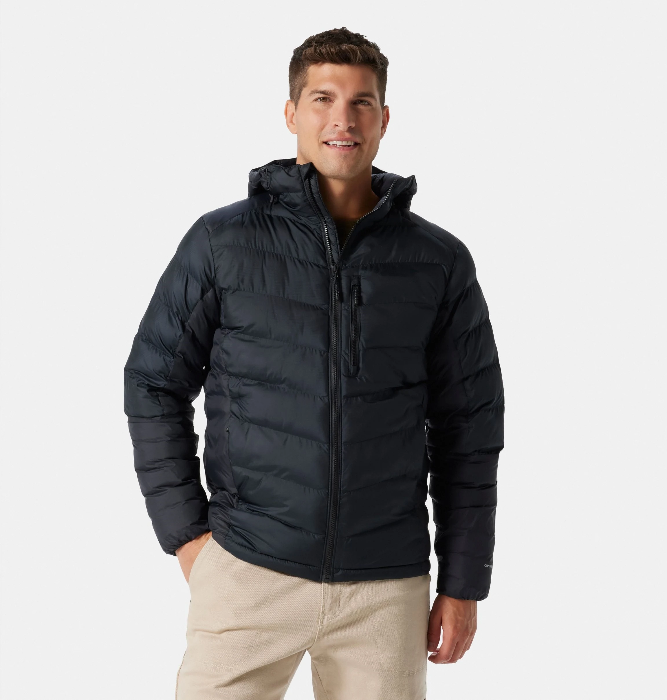 

Men's Insulated Hooded Jacket Water-resistant fabric sheds moisture and light rain