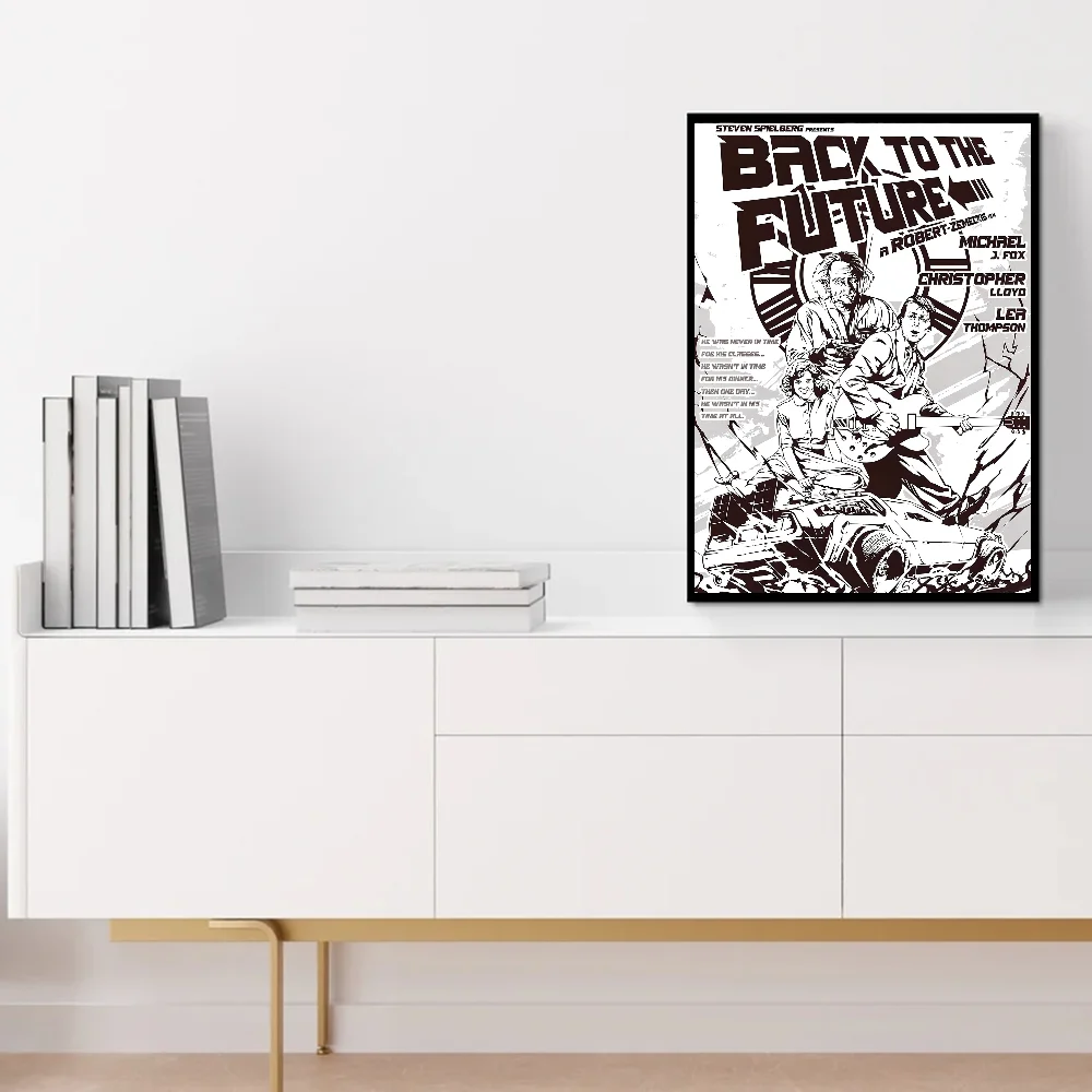 Movie Back To The Future Trilogy Classic Vintage Posters Whitepaper Prints Posters Artwork Kawaii Room Decor