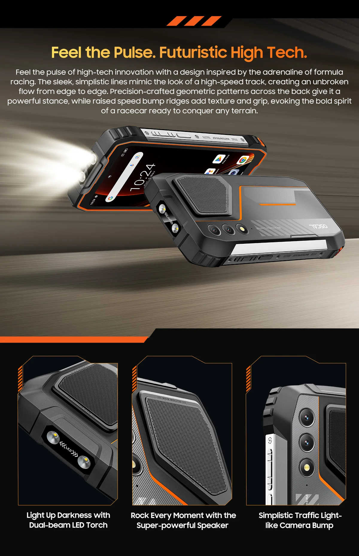 Blackview Oscal PILOT 1 Rugged phone 6.67-inch HD+ 90Hz Display 15000mAh 5W BOX Speaker NFC 6GB 256GB Helio G81 CPU Cellphone