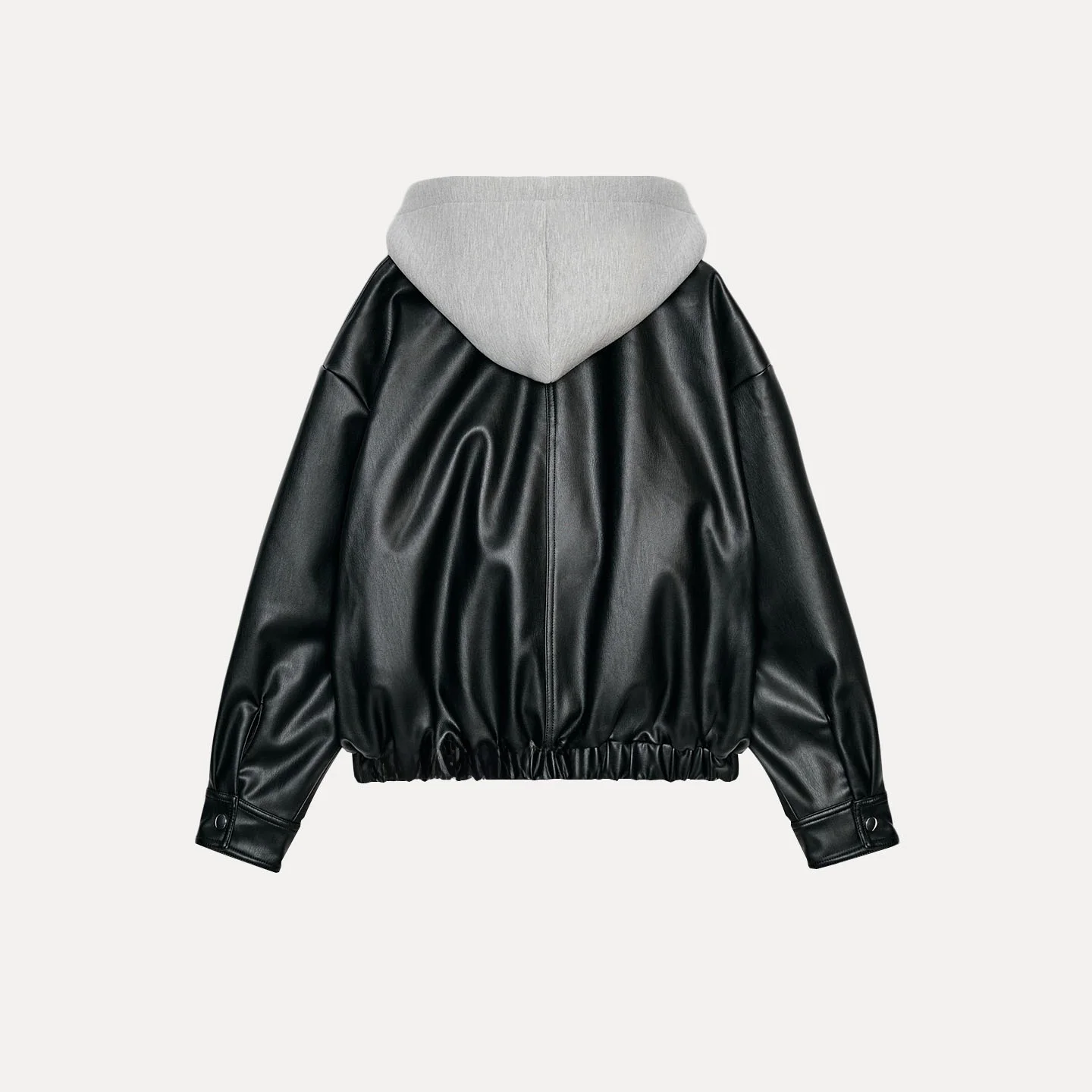 Z 2025 New Faion Patchwork Leather Effect Jaet Women's Coat Casual Commute Sle Long Sve Zipper Closure Coat