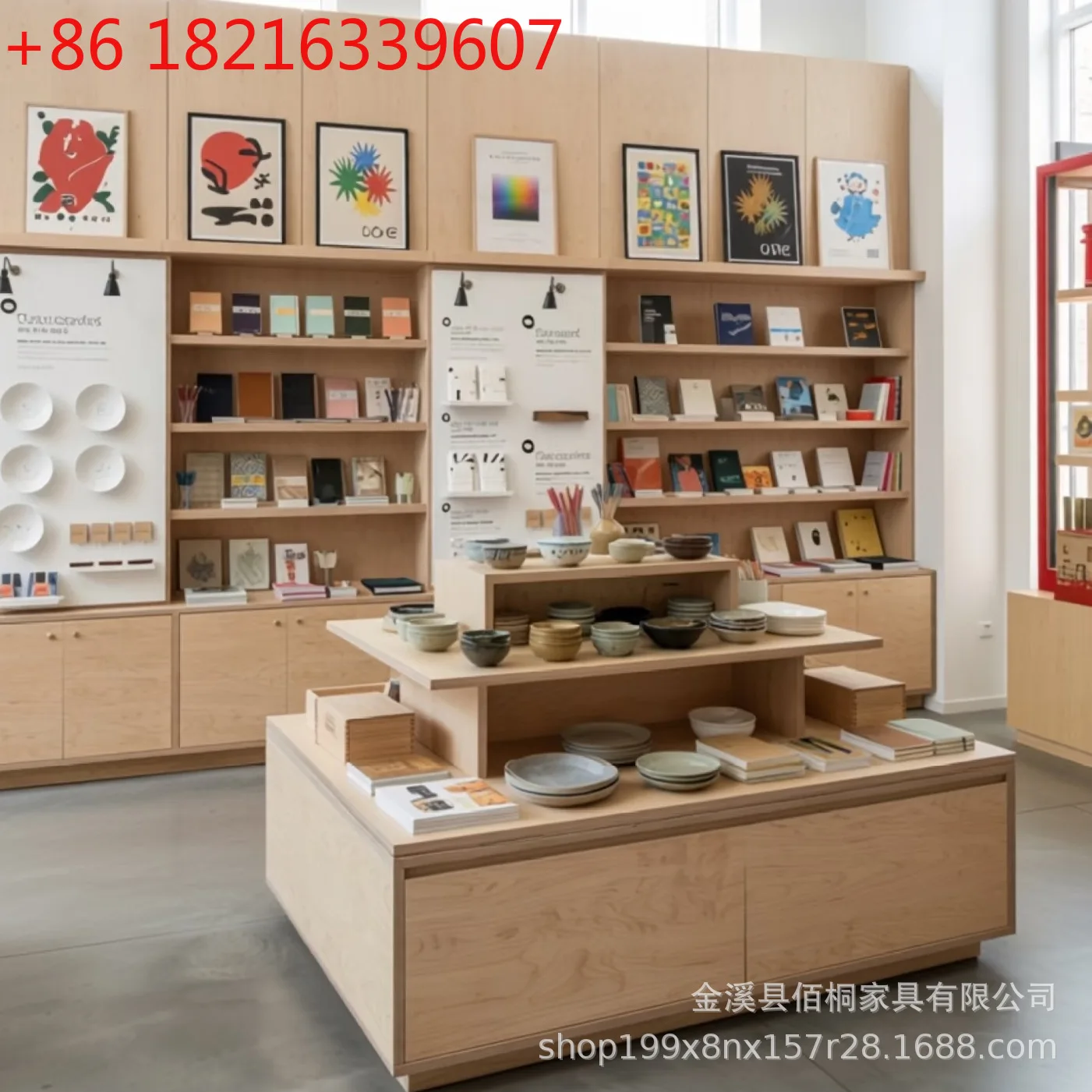 YAO log wind tea merchandise display cabinet shopping mall commercial island cabinet tea display