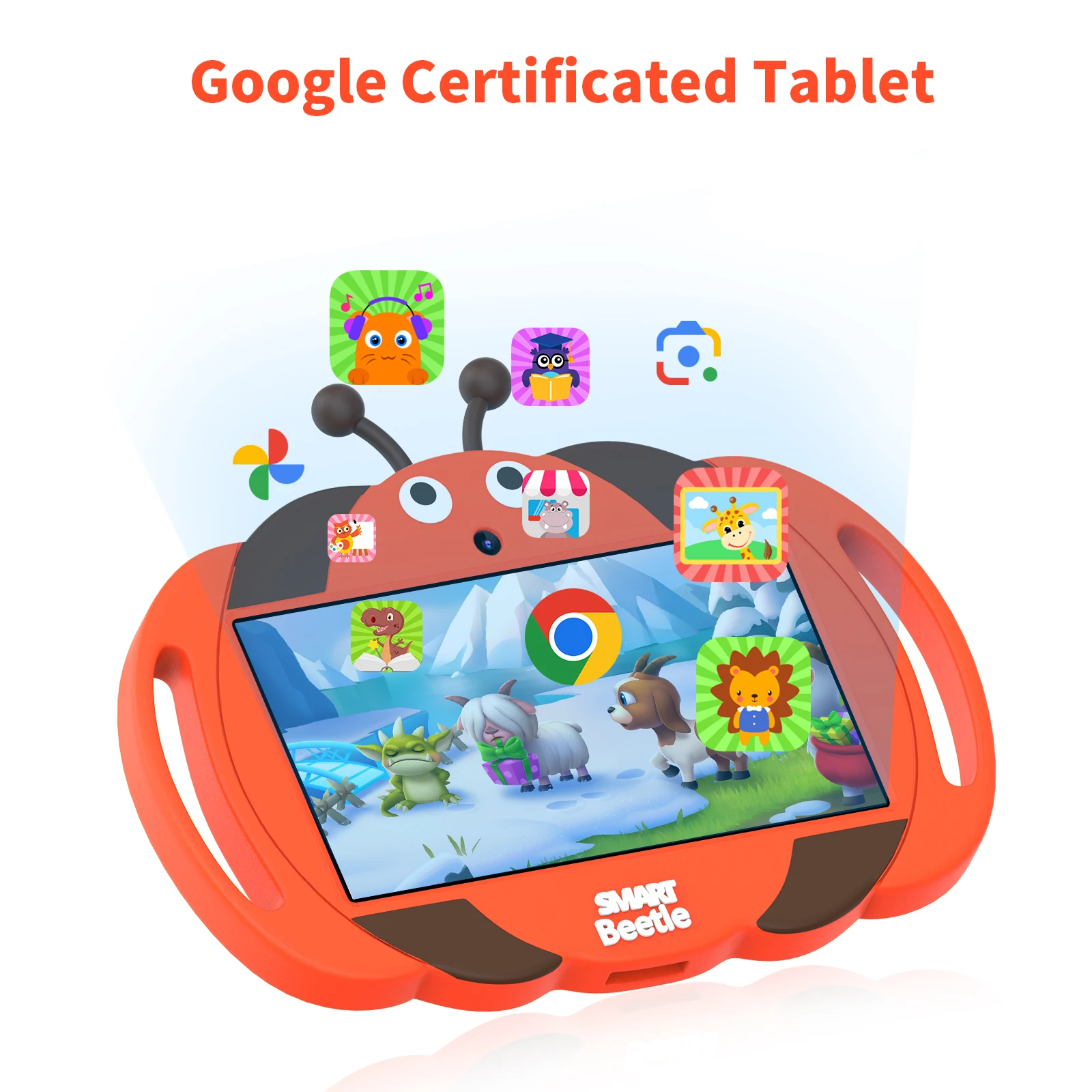 PRITOM Kids Tablet de 7 polegadas para crianças 32GB ROM Android 13 Bluetooth, WiFi, GMS, controle parental, câmera dupla, capa à prova de choque