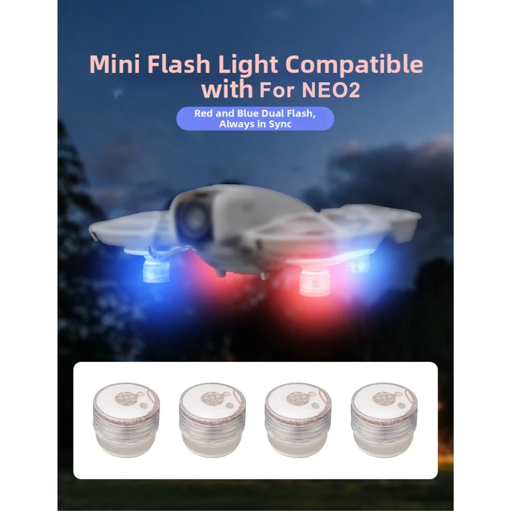 2/4 Stück Flug-Signalleuchte Nacht-Navigationslicht LED-Taschenlampe für DJI NEO2 zur Aufhellung von Nachtflügen Drohnen-Zubehör