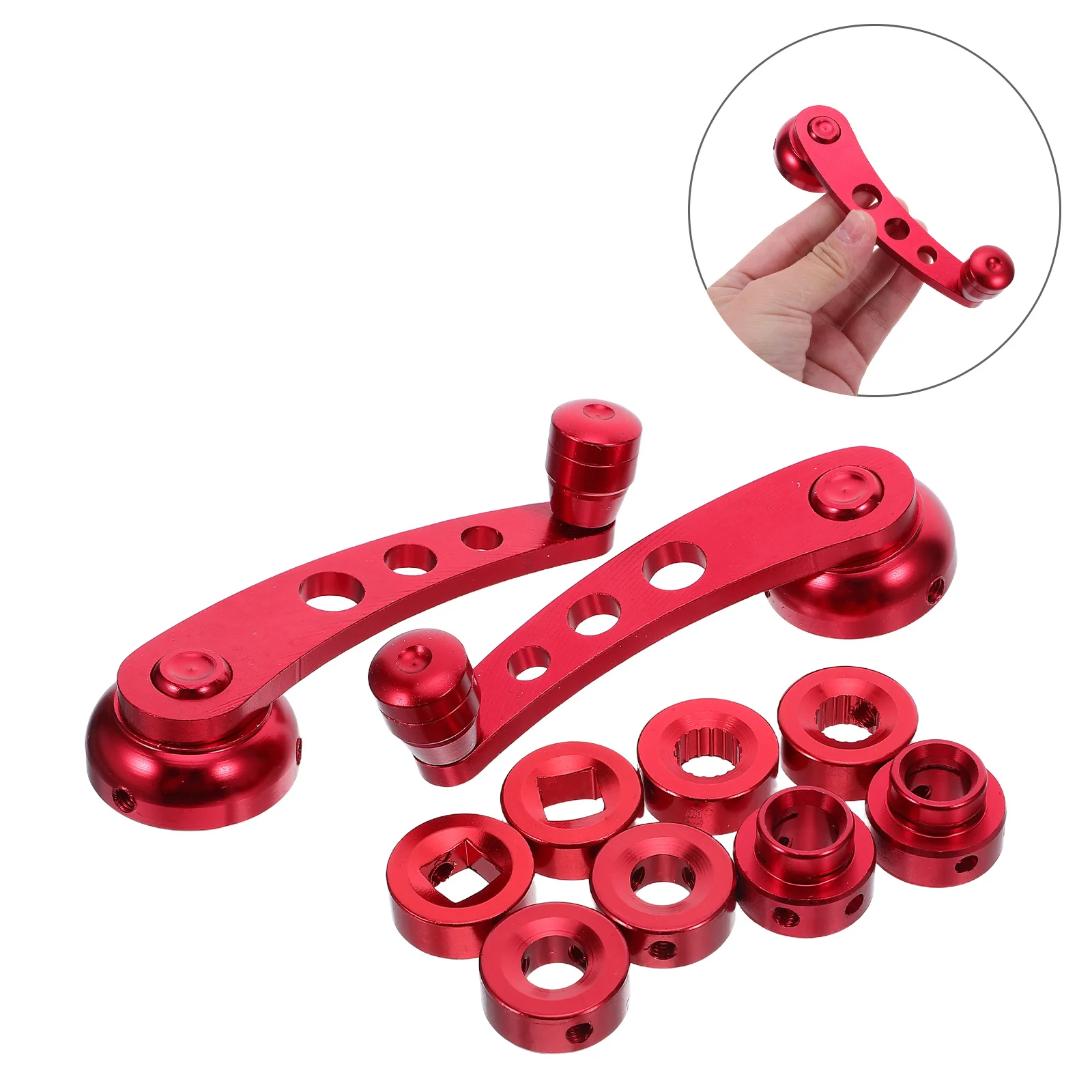 

1Set Car Window Shake Handle Aluminum Universal Doors Crank Handles Left Right Set Mounting Hardware Clip Replacement Crank