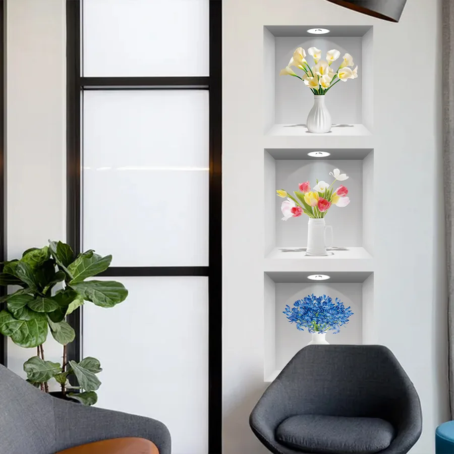 3D stereoscopic vision wall stickers, modern and simple office background wall decoration wall stickers
