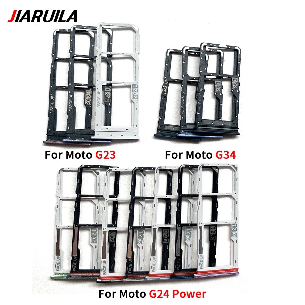 Tempat Slot Baki Kartu Sim untuk Moto G23 G34 G24 Suku Cadang Pengganti Adaptor Soket Kartu Pembaca Daya