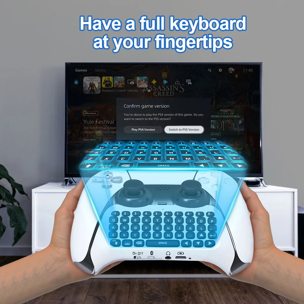 

Mini Wireless Keyboard 3.5mm Plug Game Chat pad Message Keyboard for Sony PS5 Controller Bluetooth-compatible 3.0 Games