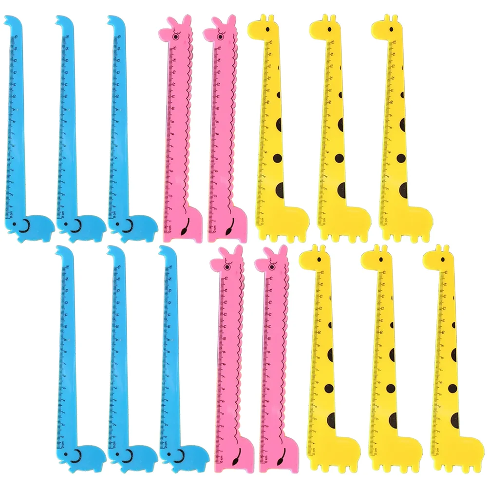  30 Pcs Giraffe Ruler Animal Plastic Rulers Portable Straight Kids Multi-function Convenient Child Novelty