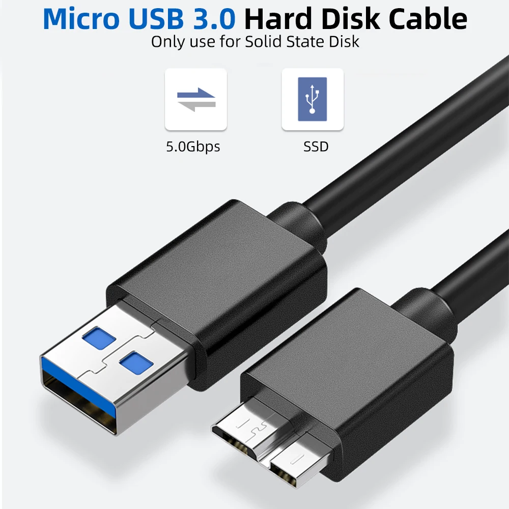 Micro USB 3.0 Kabel Externe Festplatte Festplatte USB3.0 Typ A auf Micro B für Samsung S5 Note3 Canon Kamera Toshiba HDD Datenkabel – Detail 1