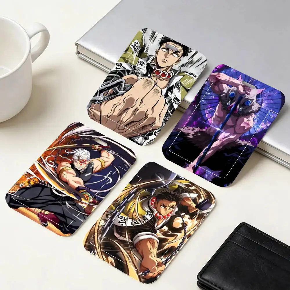 

Держатель для ID-карты Kimetsu No Yaiba с ремешком на шею, подвеской, держателем для бейджа, шнурком и брелоком для ключей, для рабочих удостоверений