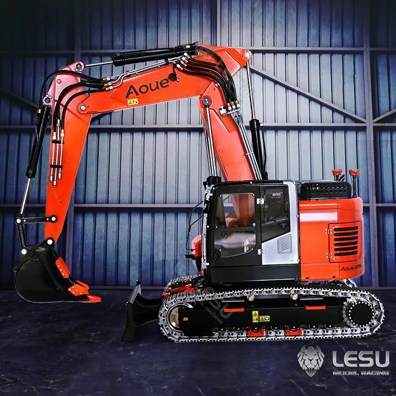 عدة LESU ET26L RC حفارة هيدروليكية 1/14 التحكم عن بعد حفار معدني لتقوم بها بنفسك نموذج ضوء صمام المضخة ESC لتحديد المواقع لعب للكبار TH19233