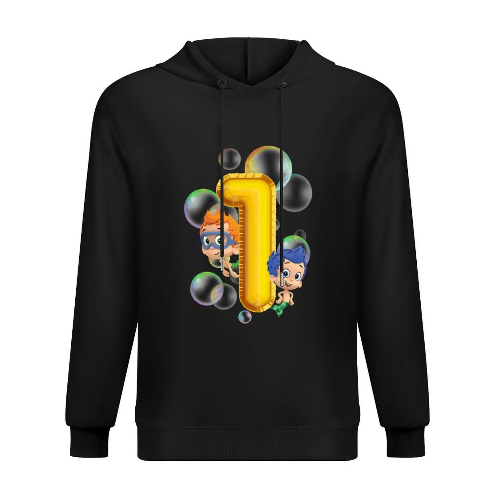 

1st birthday boy bubble guppies / cartoon / mermaids / kids Hoodie hooded shirt men wear men clothes winter clothes mens hoodies