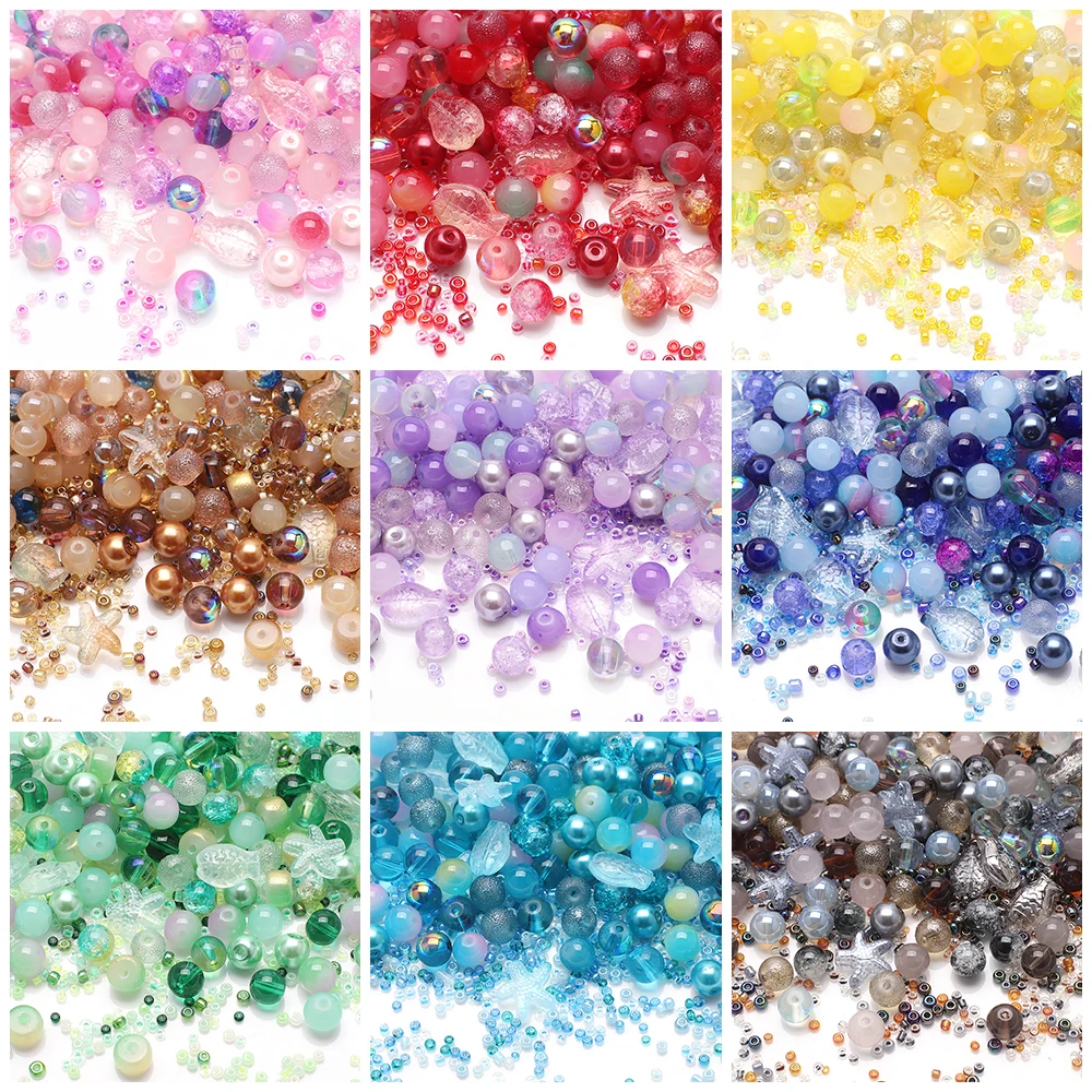 40g cor misturada & tamanho contas de semente de vidro cristal contas redondas diy pulseira encantos colar artesanato contas para crianças jóias fazendo
