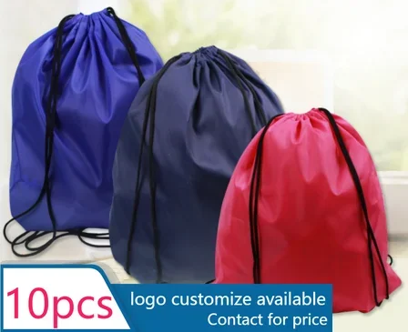 

10 Pcs Waterproof Foldable Sports Backpack Drawstring Gym Fitness Hiking Camping Beach Swimming Bag for Men And Women