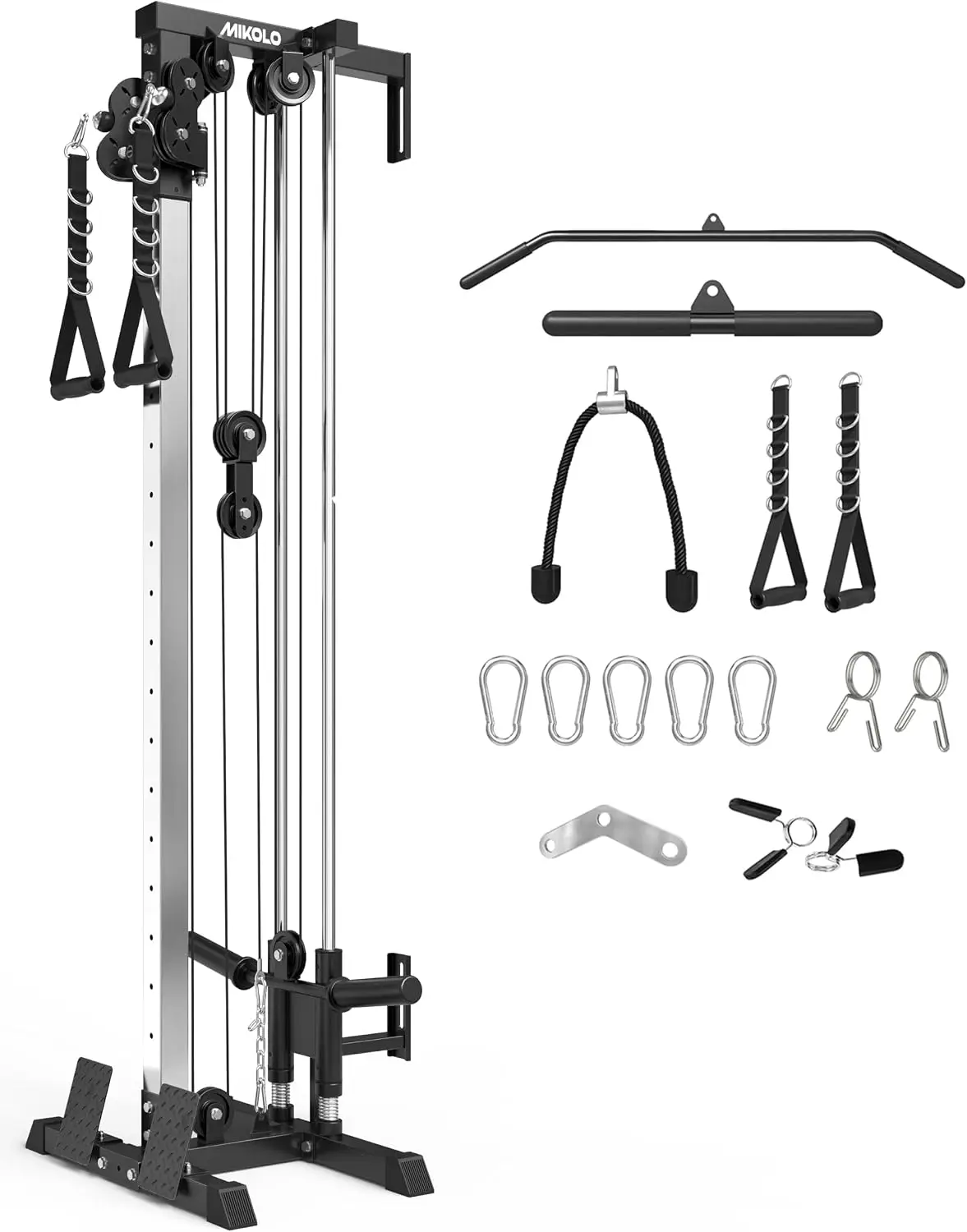 Wall Station Dual Pulley Cable Crossover Adjustable Fitness Gym Equipment