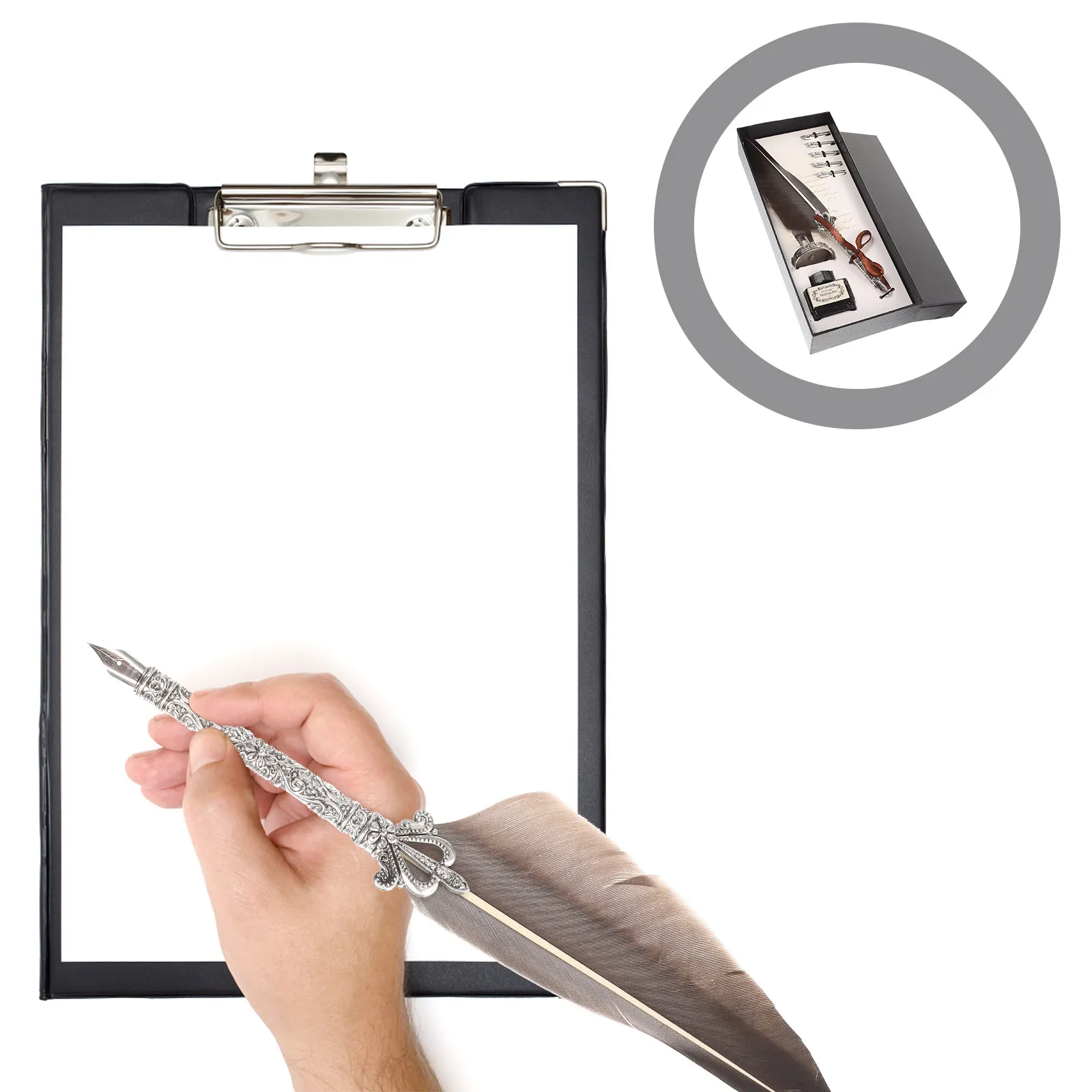 

Набор из 1 стальной ручки-пера для каллиграфии, декоративная, легкая, для подписи, чернильная ручка для письма, подарок для бизнеса