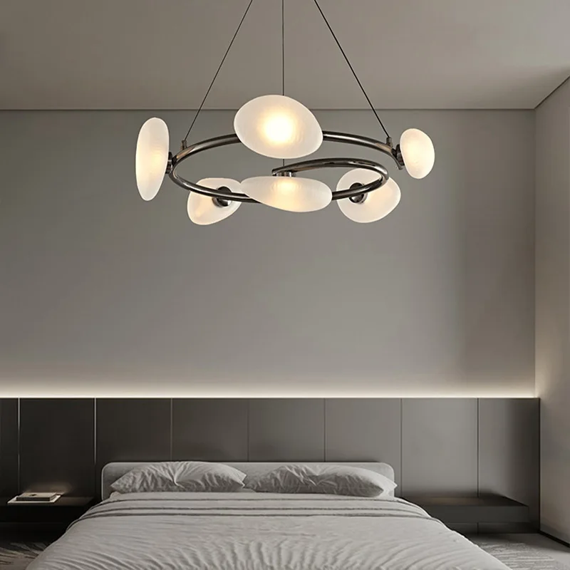 النمط الفرنسي متجمد الزجاج بريق قلادة مصباح مع الجدار ضوء الحديد النحاس الأسود الذهب التعميم عكس الضوء الأسقف