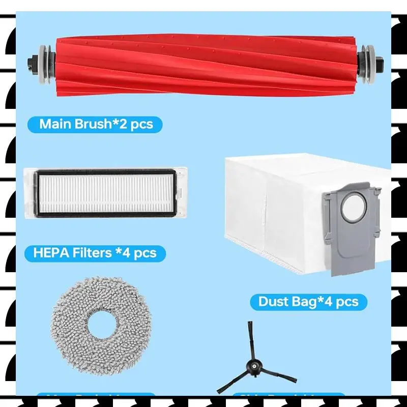 

A44U для робота-пылесоса Roborock Q Revo, вращающиеся щетки, фильтры, мешки для пыли, подушечки для швабры, боковые щетки, комплект аксессуаров