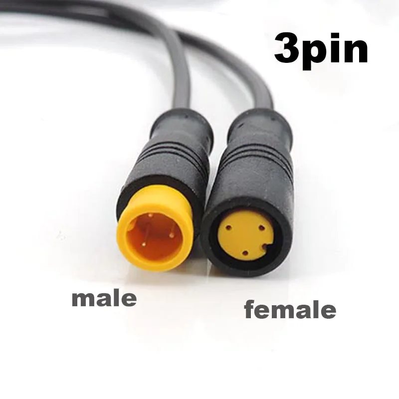 M8 waterproof 3 Pin Electric Bicycle Joint Plug male female 3pin Connector eblike Scooter Brake Cable 24awg 28awg