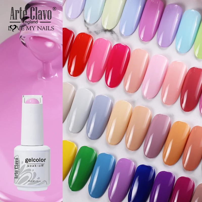 آرتي كلافو الصلبة هلام طلاء الأظافر 15 مللي قوس قزح الصيف اللون هلام الورنيش نقع قبالة هلام البولندية فيرنيس شبه دائمة قاعدة معطف