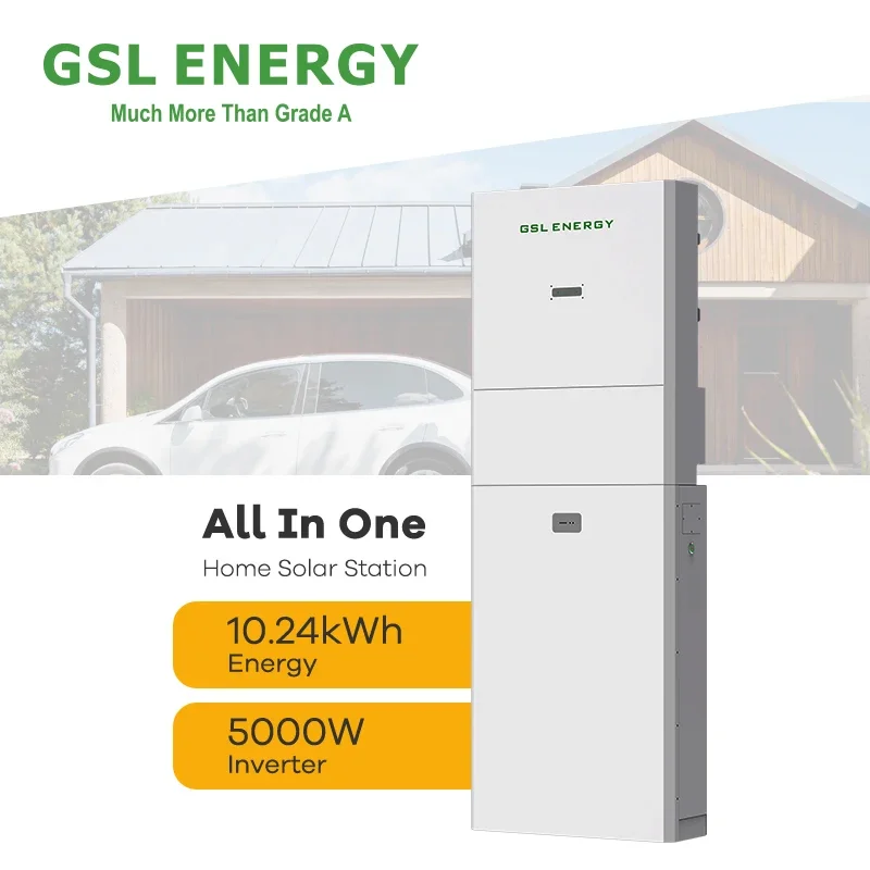 GSL Energy All In One 5kva Solar Hybrid Inverter 10Kwh 20Kwh 200Ah 400Ah Lifepo4 Lithium battery 48V inverter Battery all in one