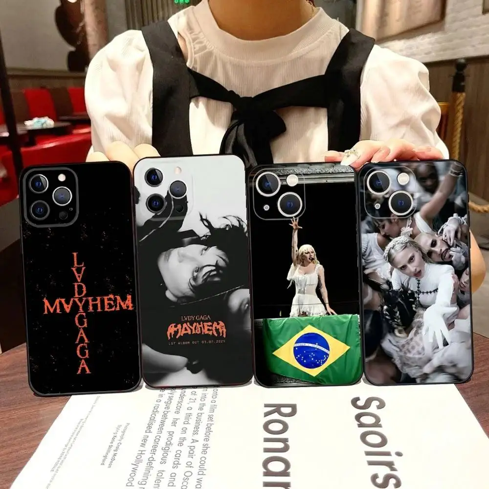 

Mayhem L-Ladys G-Gaga Phone Case For iPhone 16,15,14,13,12,11,Pro,X,XS,Max,XR,Plus,Mini Black Soft Silicone Case