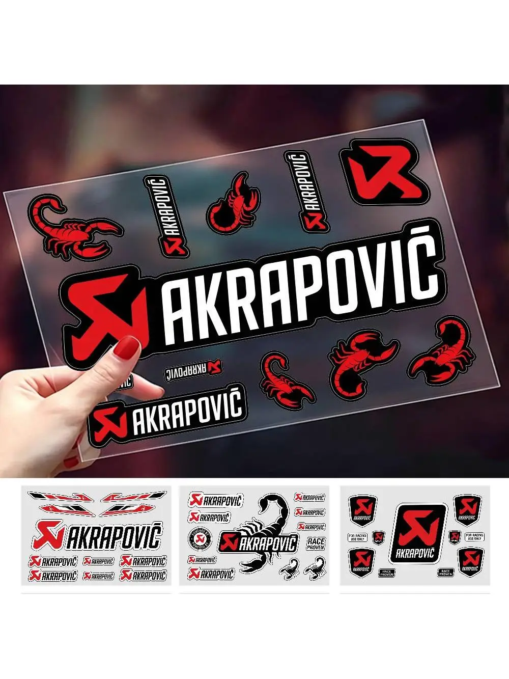 AliExpress akrapovic FOR AKRAPOVIC Universal Multi-Purpose Reflective Waterproof Stickers Scratch Conceal For Auto Bike Helmet Mug Fridge Decoration