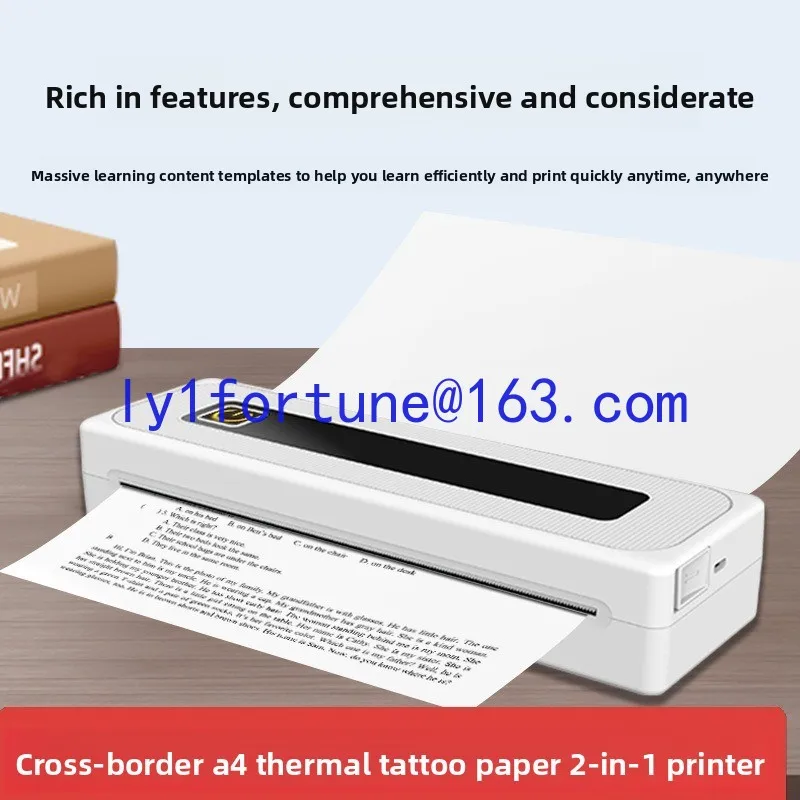 A4 Thermal Printer Inkless Tattoo Mini Portable Bluetooth APP Portable