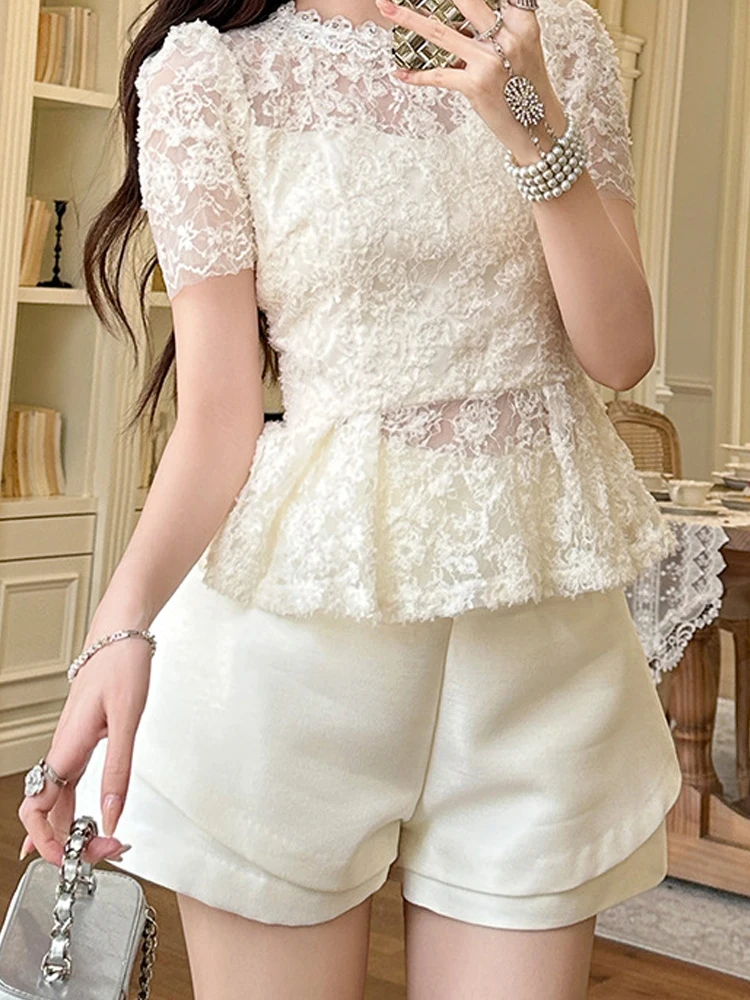 Pantalones cortos informales elegantes para Mujer, pantalones cortos formales de doble capa para playa, ropa de vacaciones de calle alta para Mujer