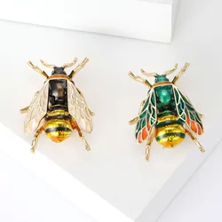 Vintage Enamel Bee Brooches for Women Unisex Insect Pins 2-color Available Casual Party Accessories Gifts