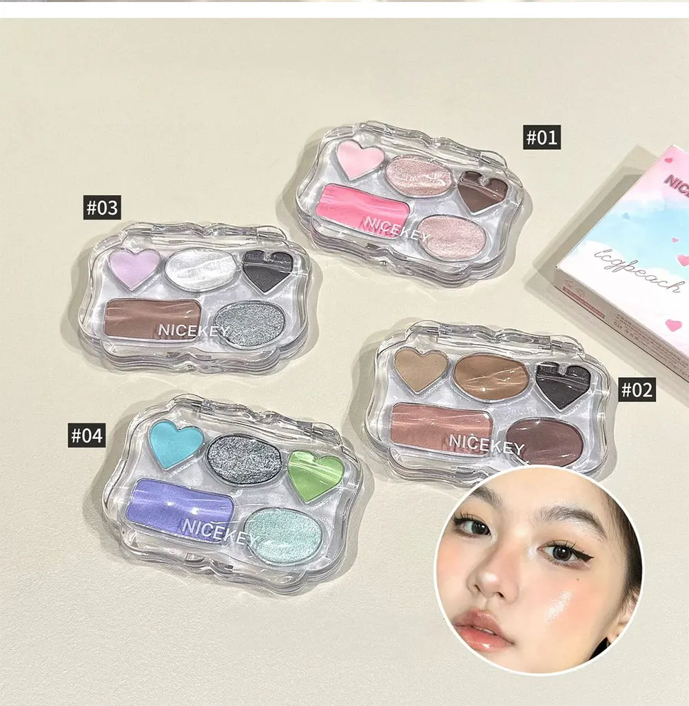 NICEKEY Farbenfrohe Lidschatten-Palette Lila Glitzer Perlmutt Matt Lidschatten Schimmerndes Make-up Langanhaltender Highlighter Augen-Kosmetik – Detail 12