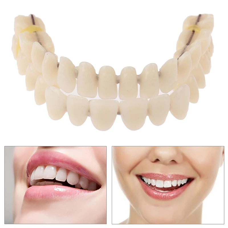 Resin Teeth Denture Upper Lower Shade Artificial Preformed Dentition Oral Care Material Tool