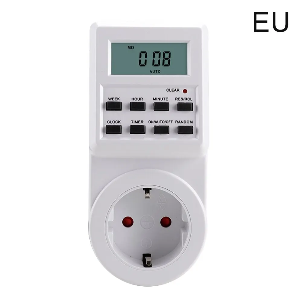 Electronic Digital Timer Switch 12/24 Hours Cyclic EU UK US Plug Kitchen Timer Outlet Programmable Timing Socket 220V 120V