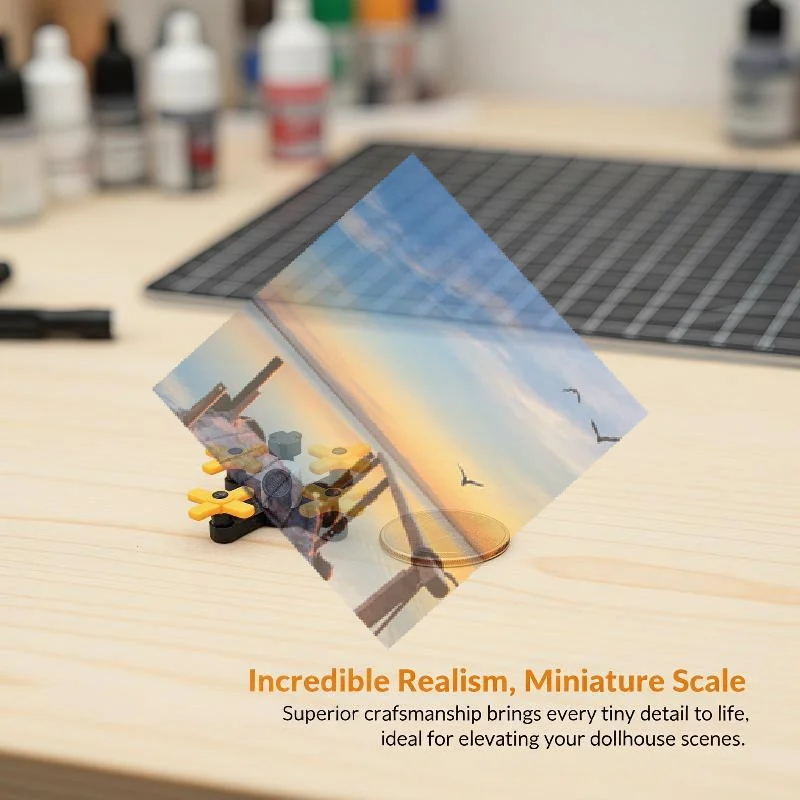 []1/12 Scale Dollhouse Miniature Drone UAV Fake Aircraft Model Accessory with Remote for Dollhouse Scene Making Craft Supplies