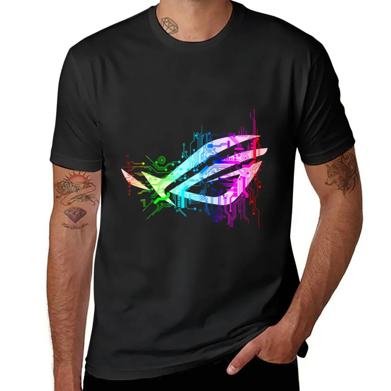 Asus Rog Premium . T-Shirt graphics blacks mens t shirts