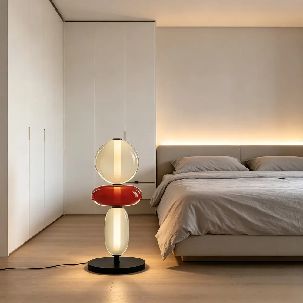 Italian Creative Colored Glass Designer LED Floor Light Living Room Bedroom Study Table Lamp Indoor Lighting Decor Candy Lights