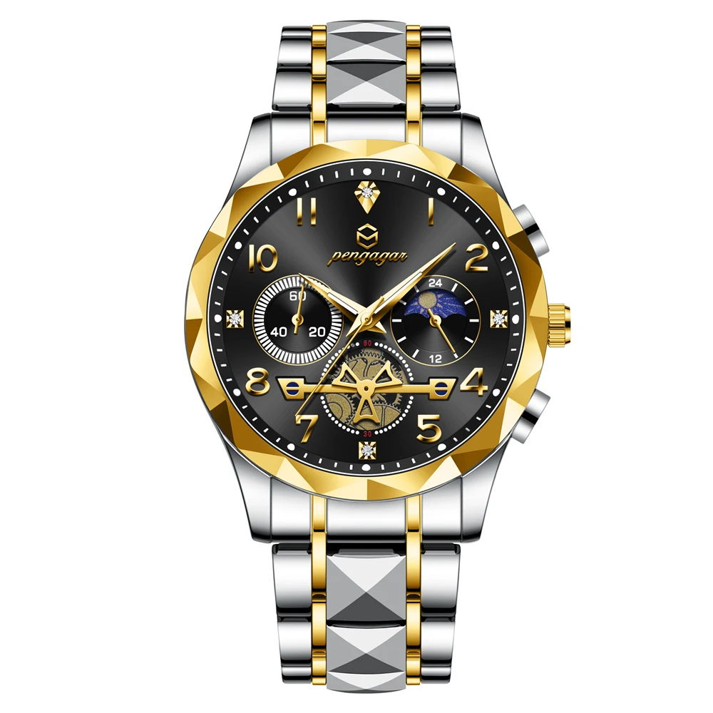 

PENGAGAR Fashion Military Men's Watches Waterproof Luminous Date Chronograph Man Watch Stainless Steel Luxury Quartz Male Clock