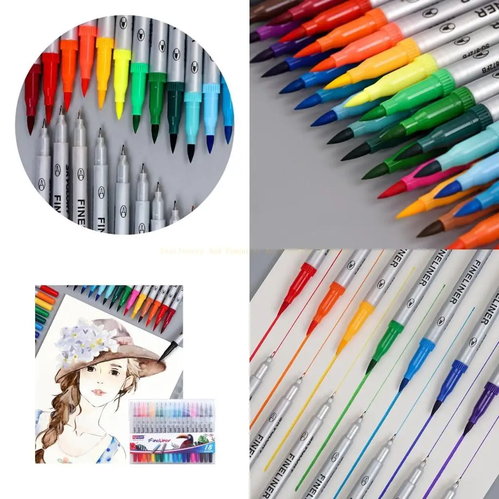 

Multicolor Hook Line Pens Set Watercolor Painting Pens Creative Stationery Student Gift School Office Art Craft Supplies
