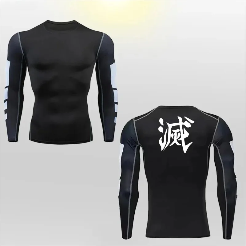 Herren Schnelltrocknende Kompressionskleidung Herren Langarm Enganliegende Lauf- und Fitness-Shirts Elastische Schweiß-T-Shirts