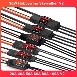 NEW Hobbywing Skywalker V2 20A 30A 40A 50A 80A 100A Brushless ESC Speed Controler 3~6S with reverse thrust For RC Airplane