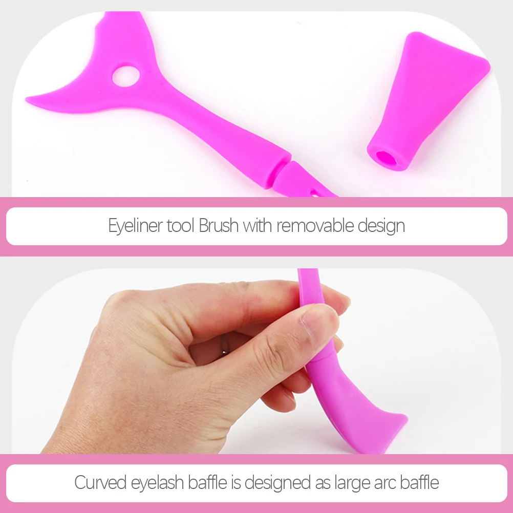 

3Pcs Eyelash Shield Applicator Silicone Makeup Tool Double Head Eyeliner Guard Easy Drawing Mascara Aid Mascara Shield