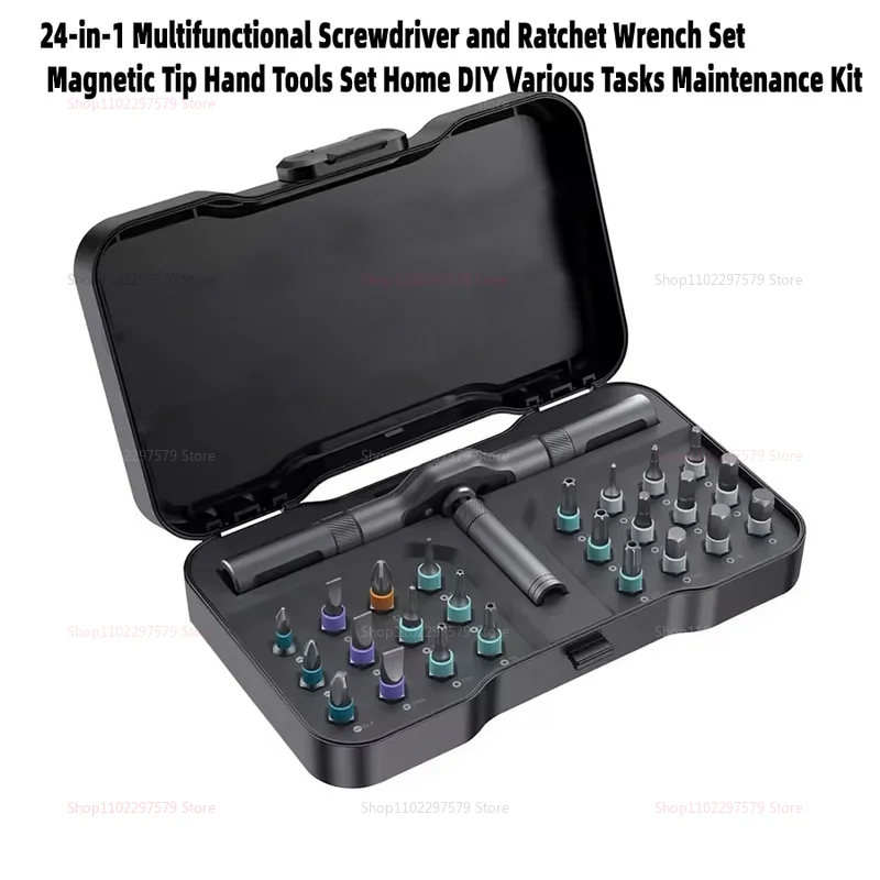 

Многофункциональная отвертка и набор ключей с храповым механизмом 24-в-1, набор ручных инструментов с магнитным наконечником, набор для обслуживания различных заданий своими руками