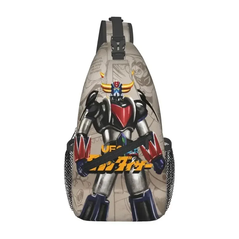 

Custom Cool Grendizer Anime Sling Crossbody Backpack Men UFO Robot Goldorak Shoulder Chest Bags for Camping Biking