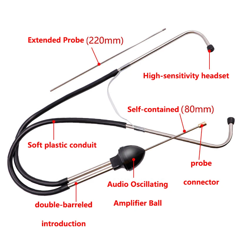 1PC Stetoskop cylindra samochodowego Kontrola silnika samochodowego Naprawa cylindra Hałas nauszny Narzędzia do naprawy słuchu samochodu Narzędzia