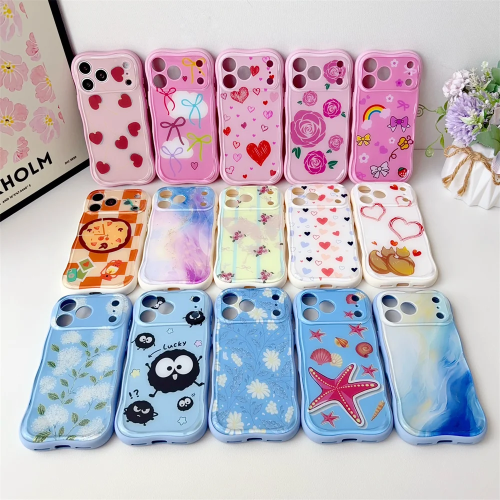 Luxuriöse Modische Handyhülle mit Farbigem Zeichnungsmuster für iPhone 18 Pro Max 17 Pro 16 Pro 15 Niedliche Stoßfeste TPU+PC Weiche Rückseite – Detail 2