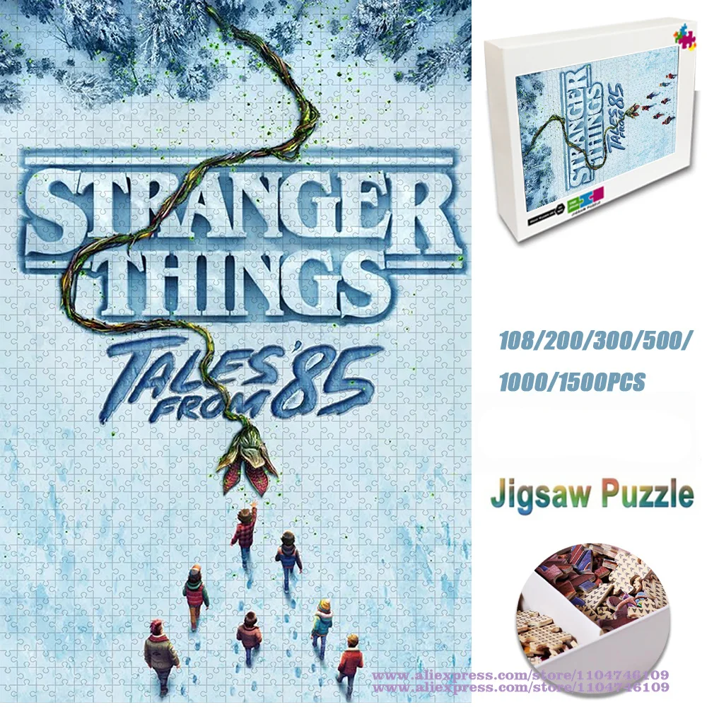

Stranger Things Puzzle Jigsaw Funny Diy Puzzles 108/200/300/500/1000/1500Pcs Intelligence Puzzles for Kids Unisex Gift with Box