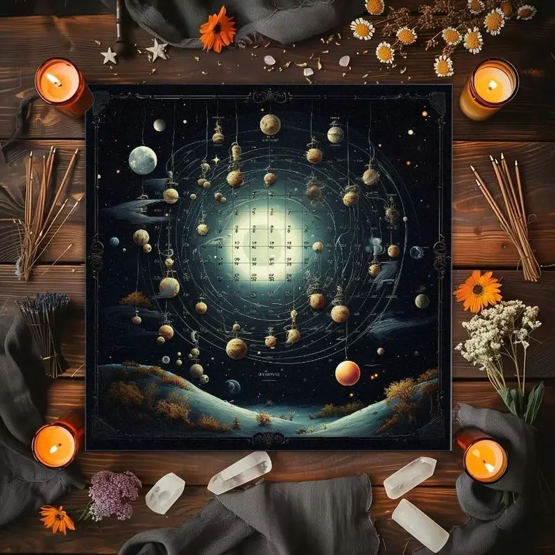 VIKAMA Constellations Planets Star Patterns Geometric Altars Tarot Cards Tablecloths Wika Astrology Divination Ceremony Mats